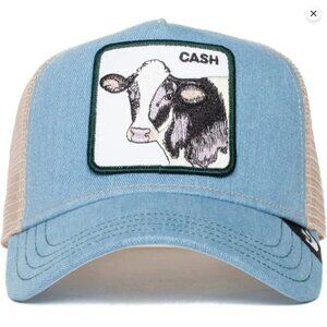 Goorin Bros Animal Farm Snapback Trucker Hat Cap Blue The Cash Cow Patch